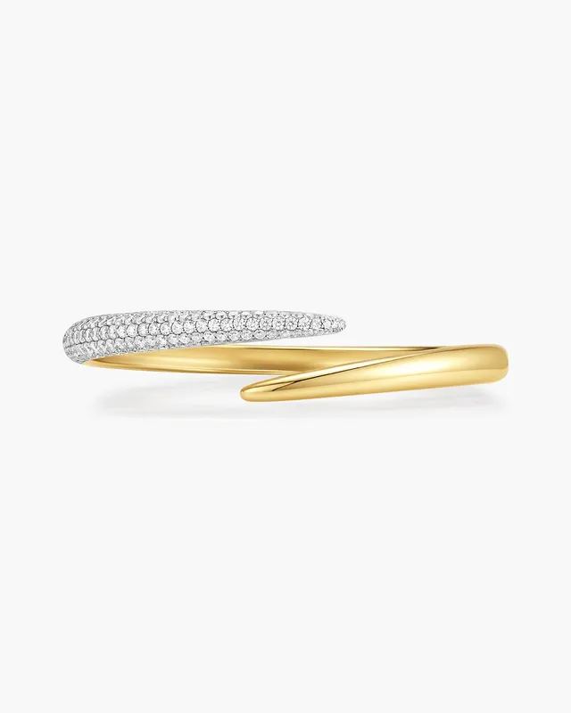 Ania Haie Fluid Light Spiral Pavé Cuff rannekoru kulta