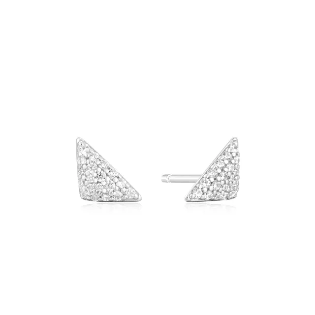 Ania Haie Silver Triangular Pavé nappikorvakorut hopea