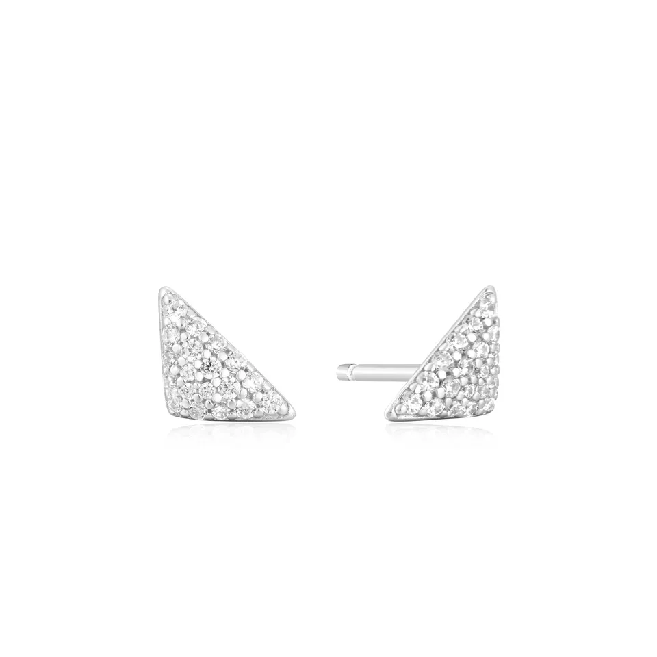 Ania Haie Silver Triangular Pavé nappikorvakorut hopea