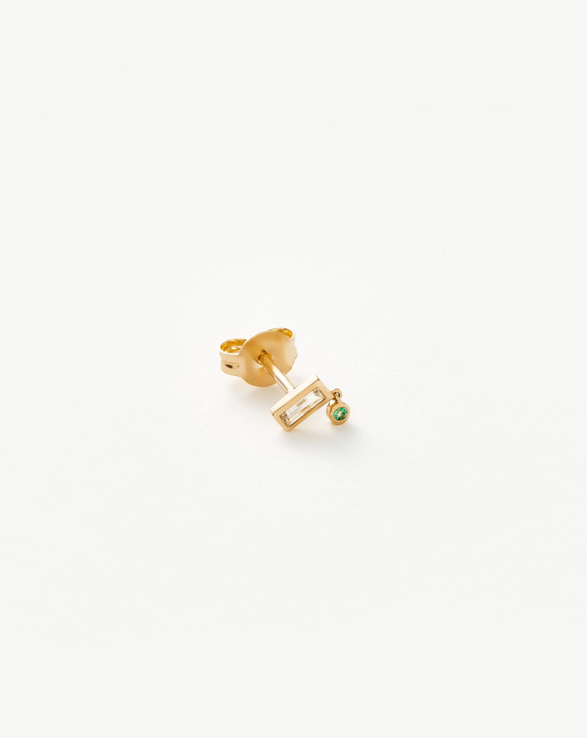 MISSOMA Emerald Single Drop nappikorvakoru 9ct kulta