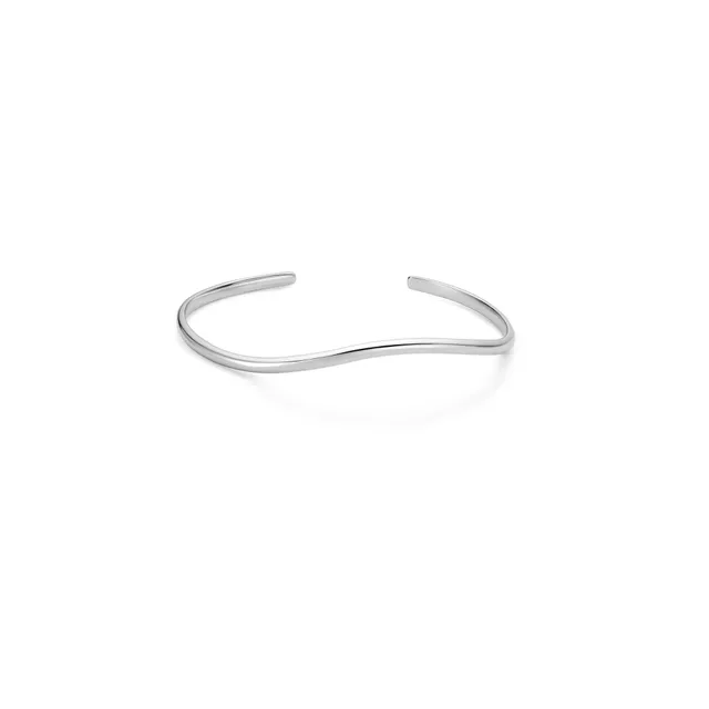 Ania Haie Tide Echo Wave Cuff rannekoru hopea avoin