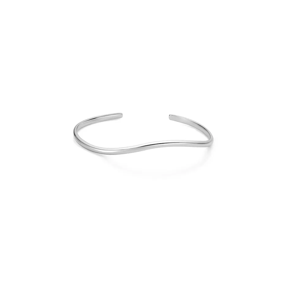 Ania Haie Tide Echo Wave Cuff rannekoru hopea avoin