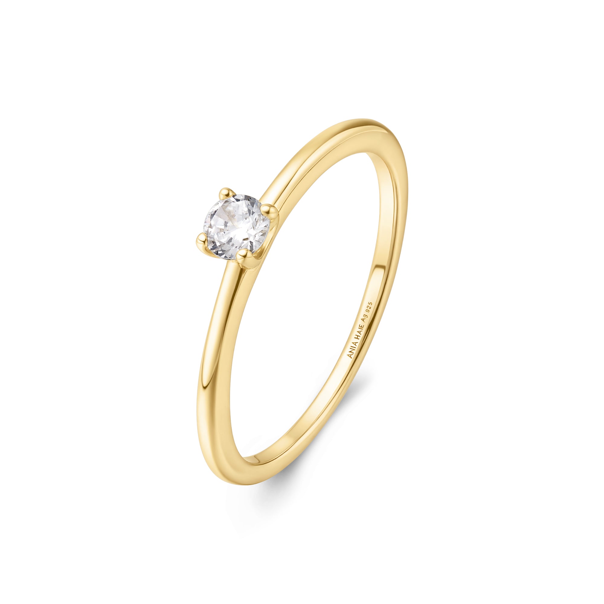 Ania Haie Sunny Sparkler Classic Slim Stacking sormus kulta 54 zirkonia