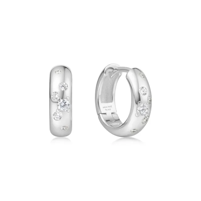 Ania Haie Miss Dainty Chubby Sparkling huggie-korvakorut hopea