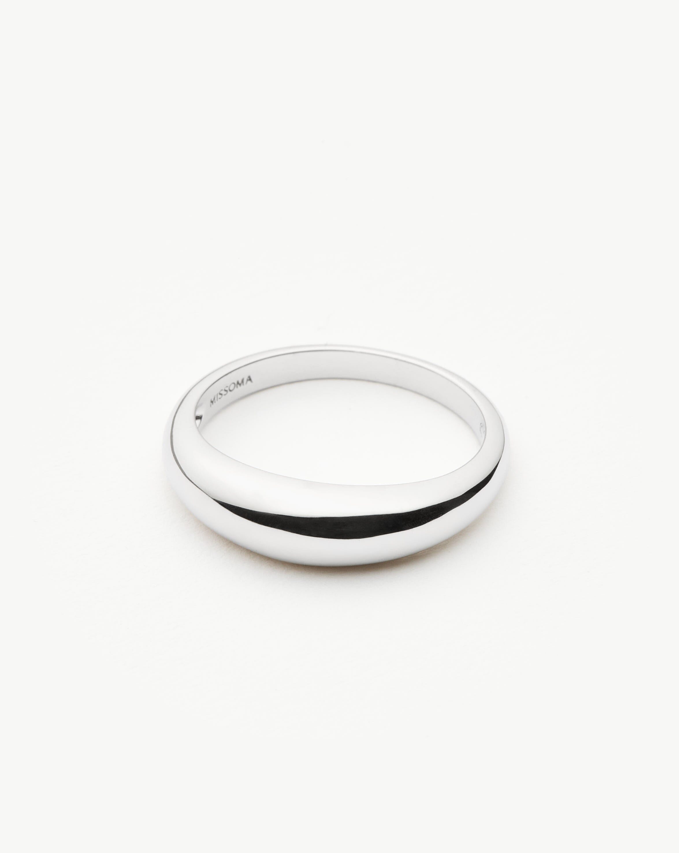 Missoma Classic Dome sormus valkokulta 9ct