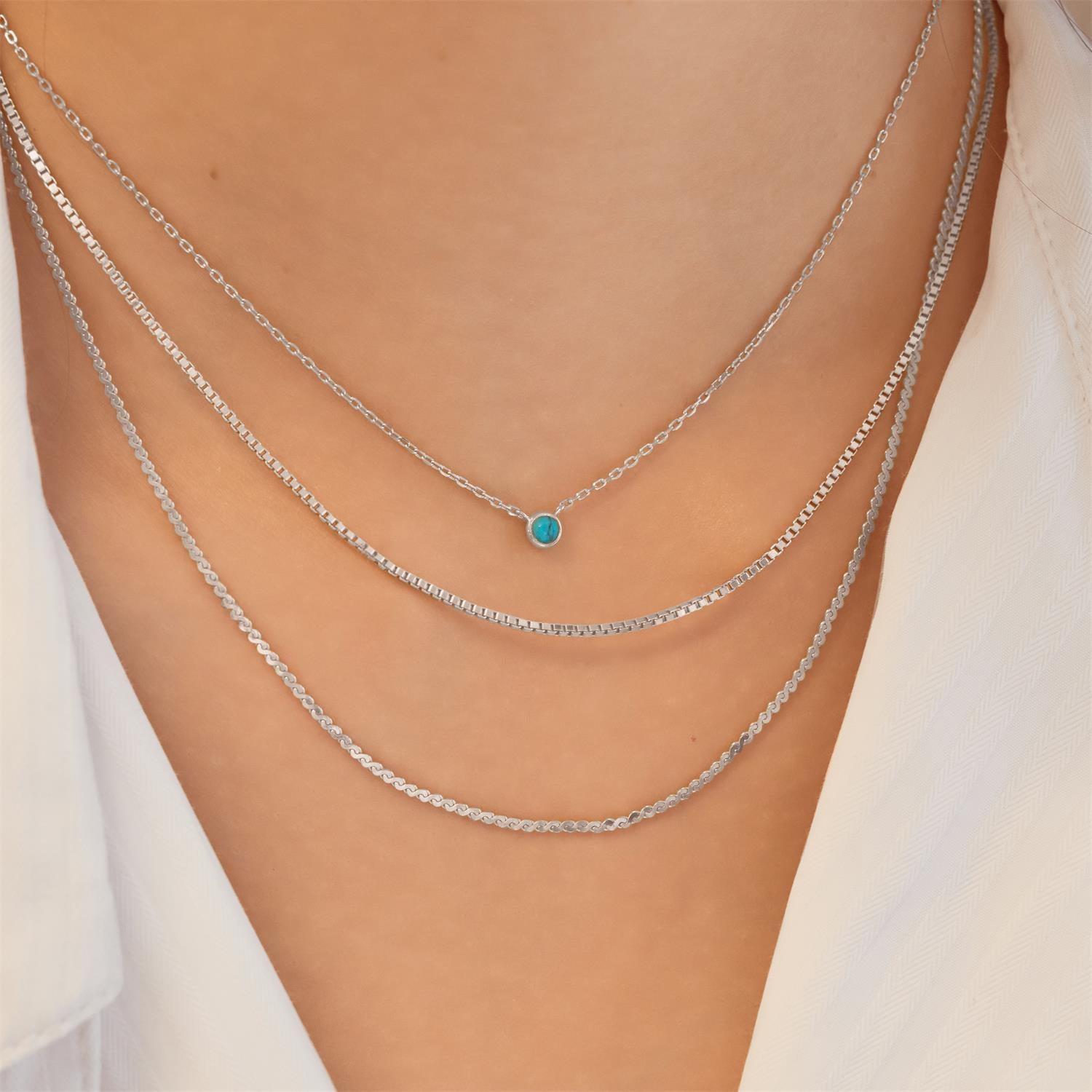 Ania Haie Ripple Joy Turquoise Solitaire kaulakoru hopea