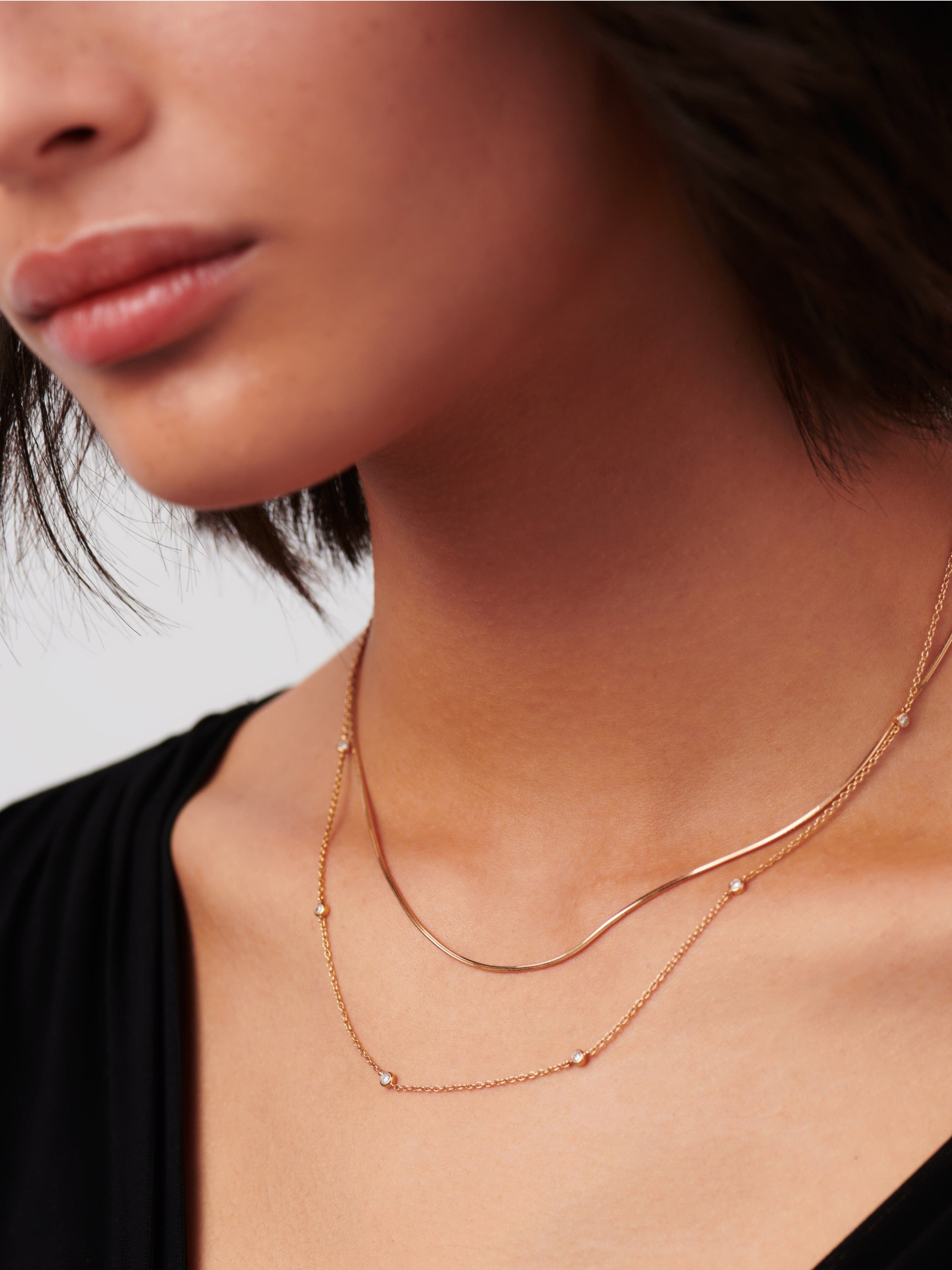 Missoma Floating Diamond kaulakoru 14k kulta timantti