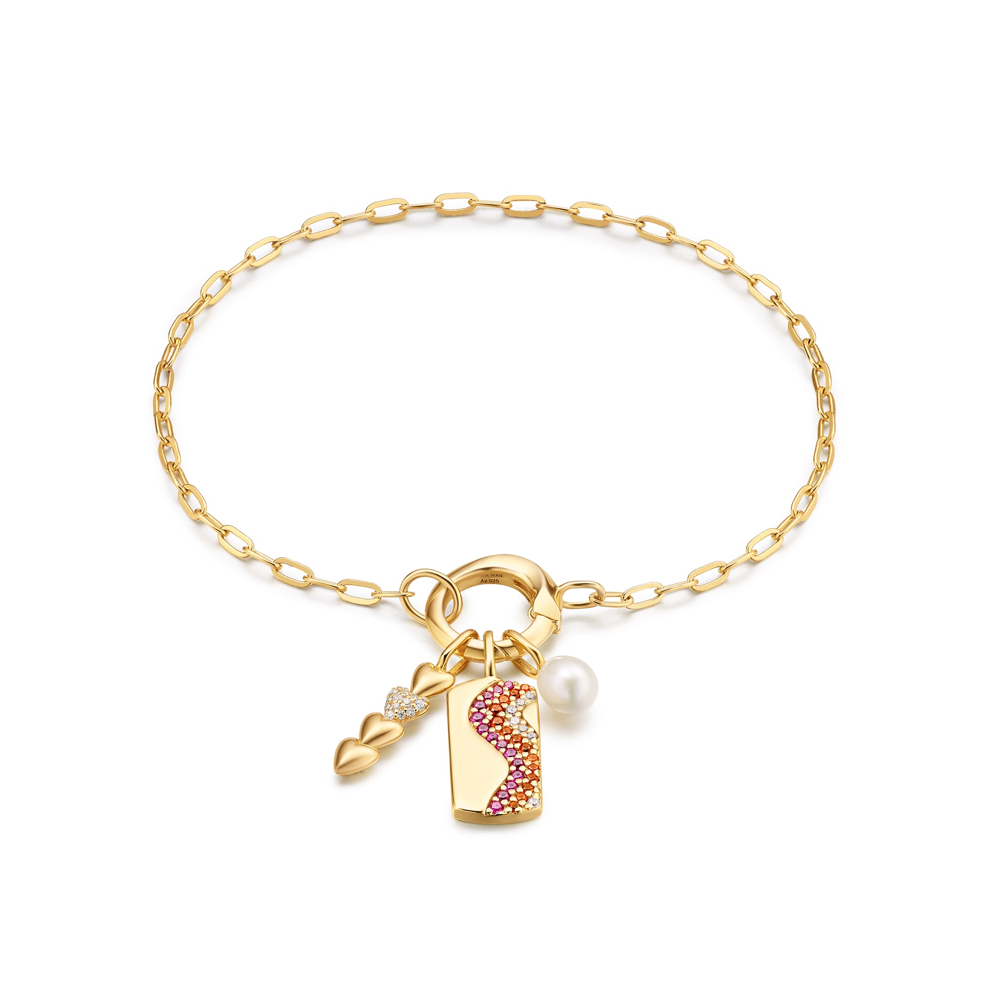 Ania Haie Pop Charms Wave Pink charmiriipus kulta pinkki