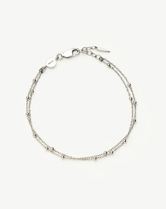 MISSOMA Double Chain rannekoru sterlinghopea S/M 18,5cm