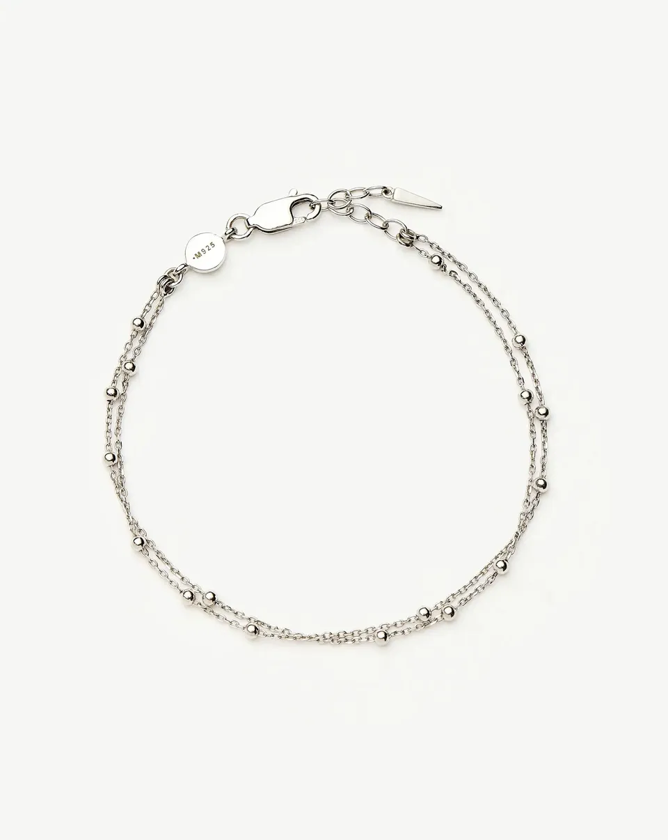 MISSOMA Double Chain rannekoru sterlinghopea S/M 18,5cm