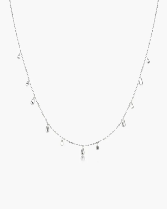 Ania Haie Fluid Light Teardrop Station kaulakoru hopea