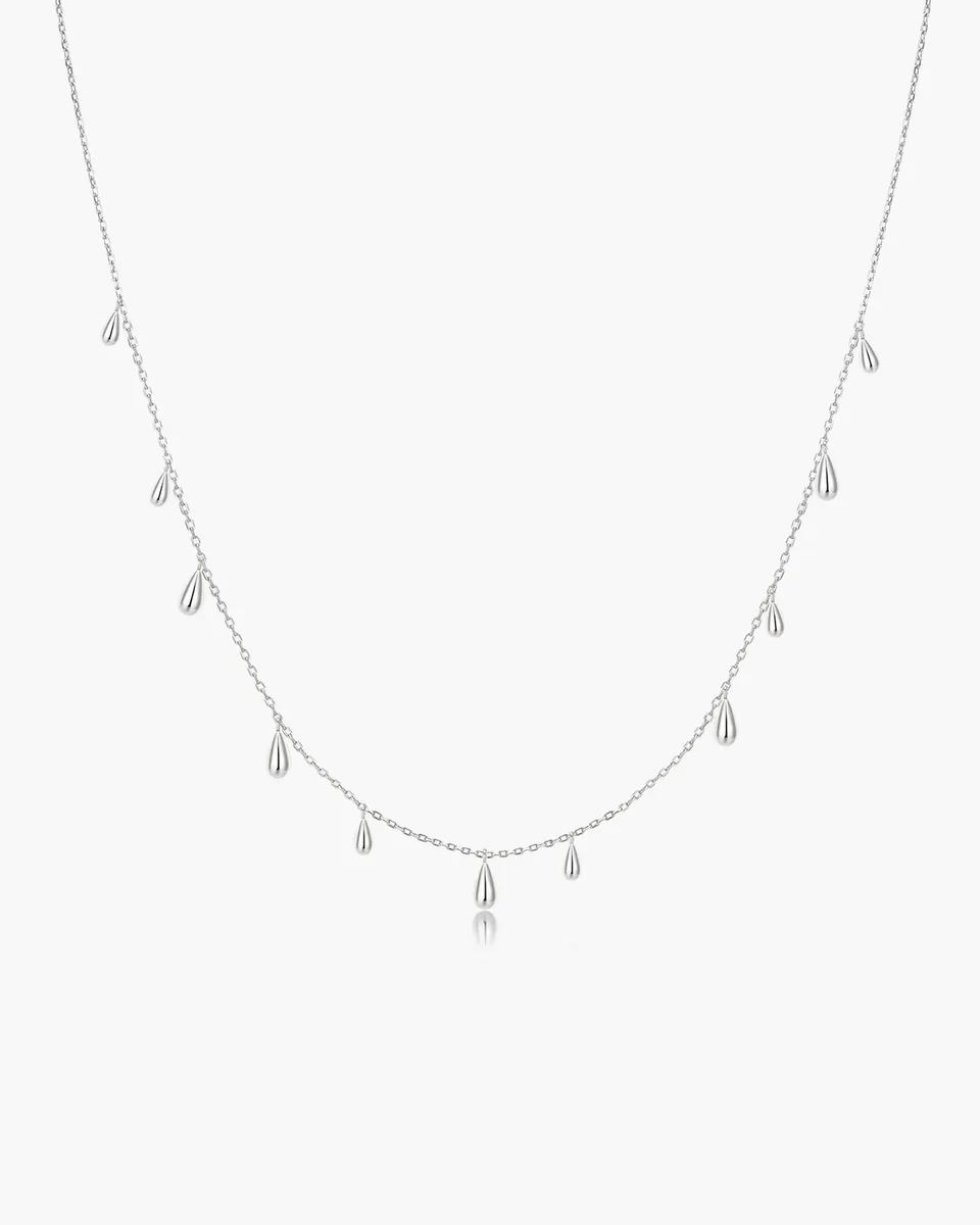 Ania Haie Fluid Light Teardrop Station kaulakoru hopea