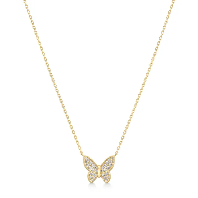 Ania Haie Ripple Joy Butterfly Pavé kaulakoru kulta perhonen