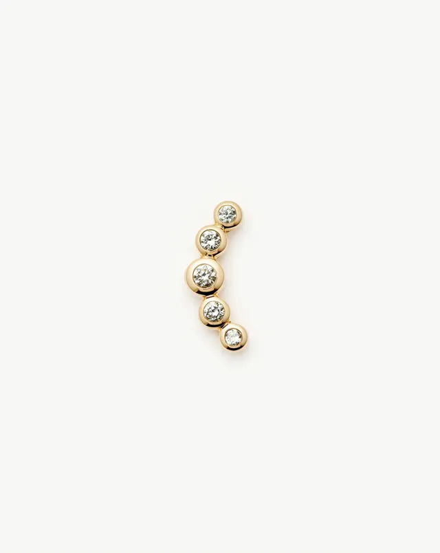 Missoma Diamond Ear Climber korvakoru 9ct kulta timantti