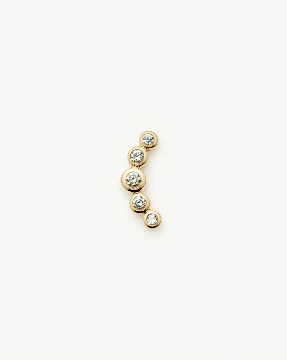 Missoma Diamond Ear Climber korvakoru 9ct kulta timantti