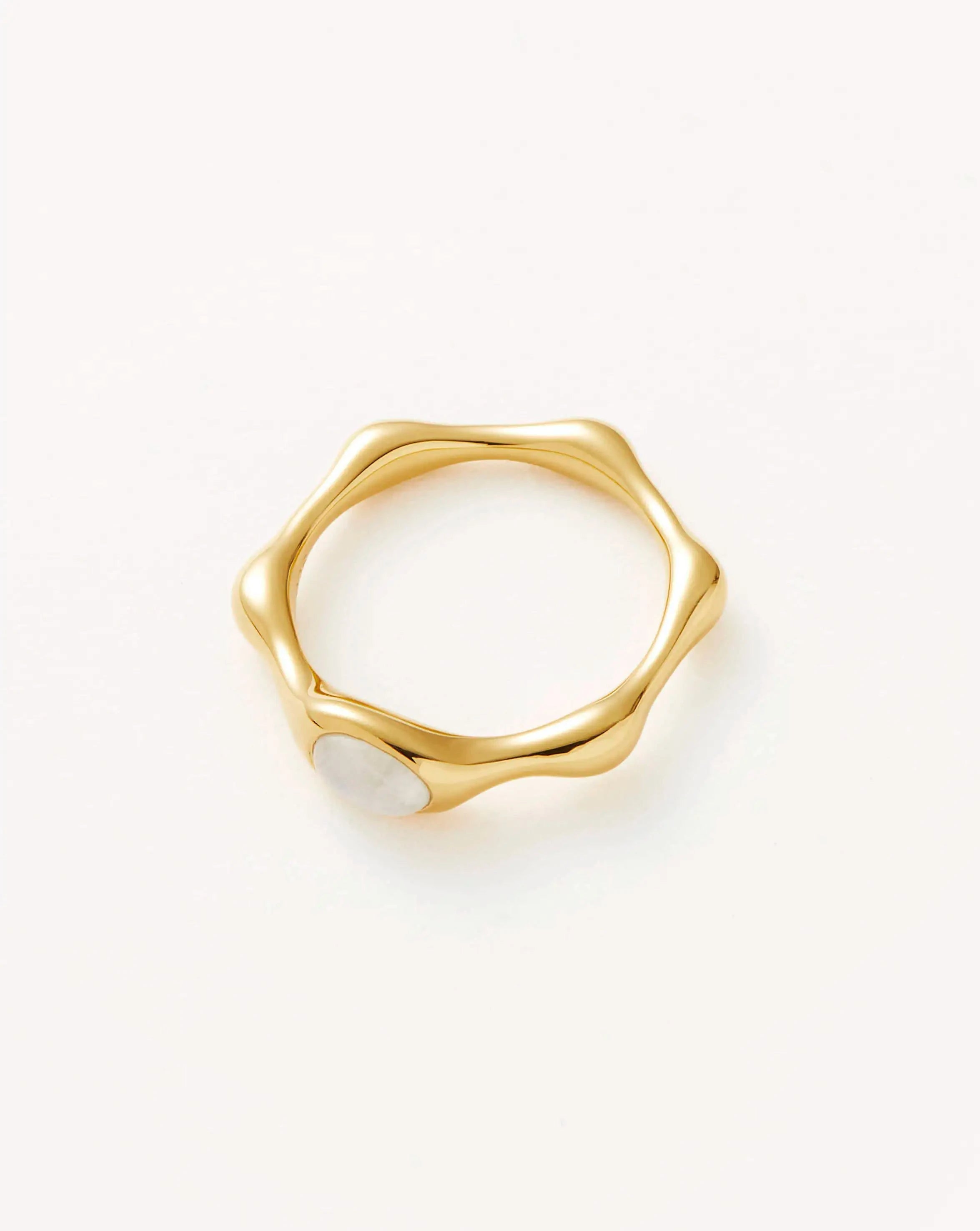 Missoma Magma Gemstone Stacking Ring sormus kuukivi kullattu