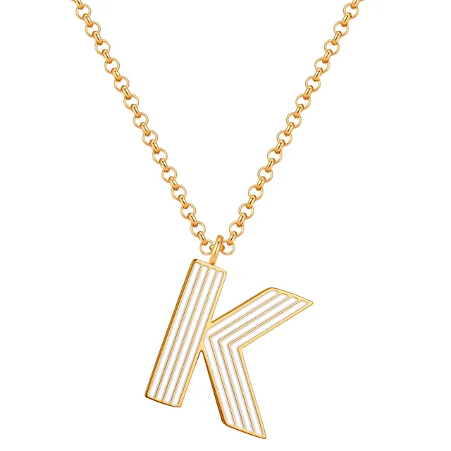 Glanzstücke München White Letters K kaulakoru kulta valkoinen