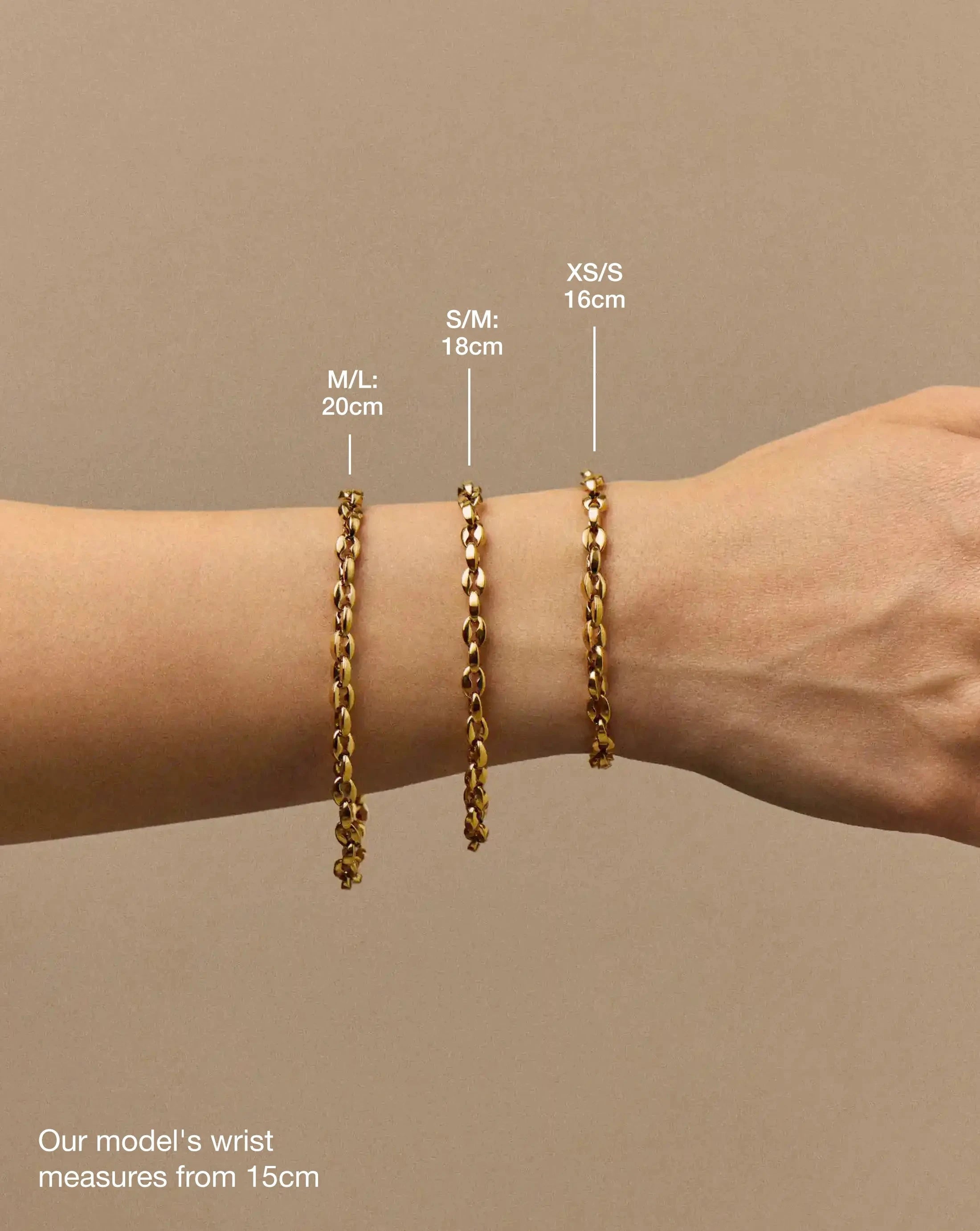 MISSOMA Mariner Chain rannekoru kullattu 16 cm vedenkestävä