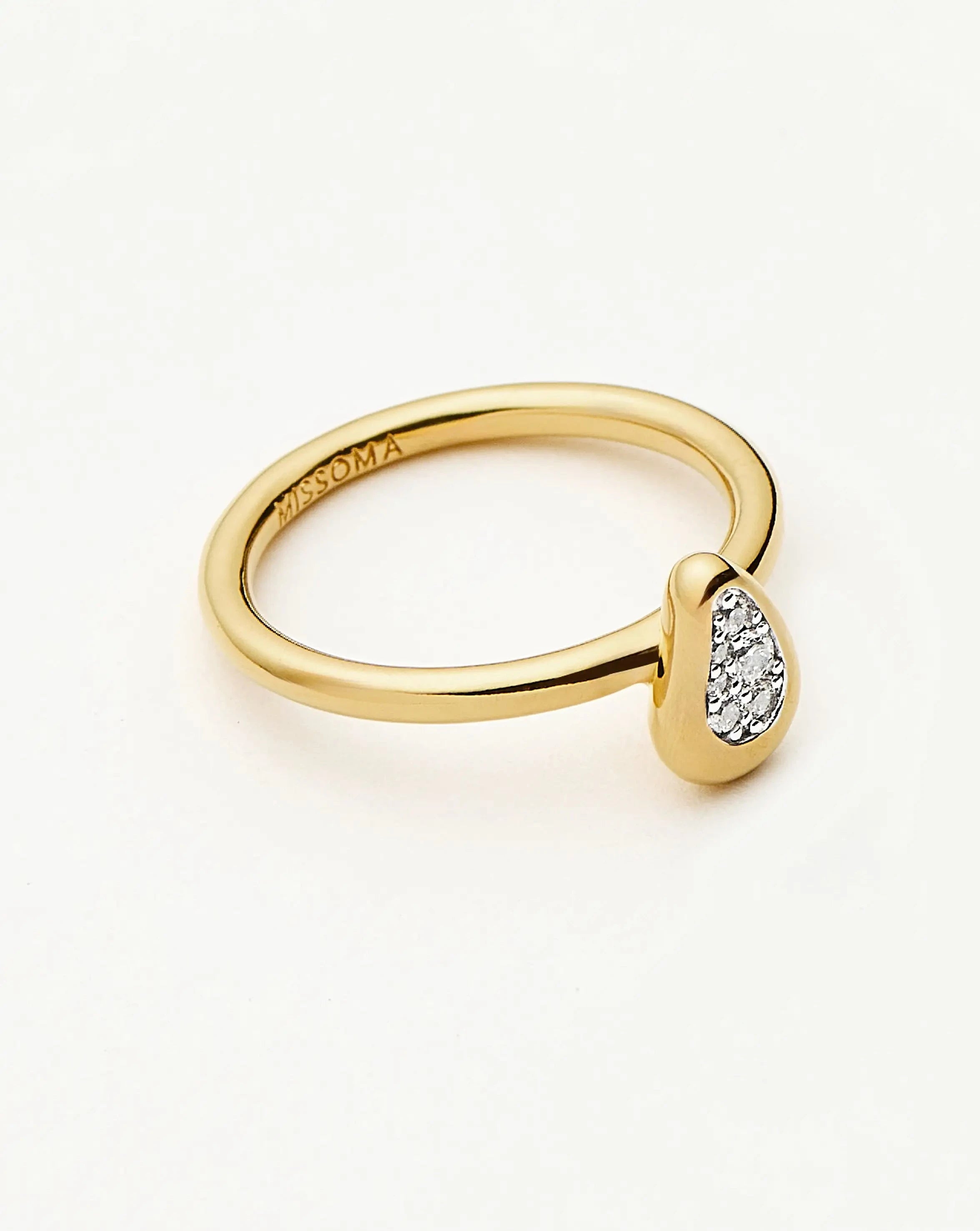 MISSOMA Molten Teardrop Pavé sormus kulta zirkonia