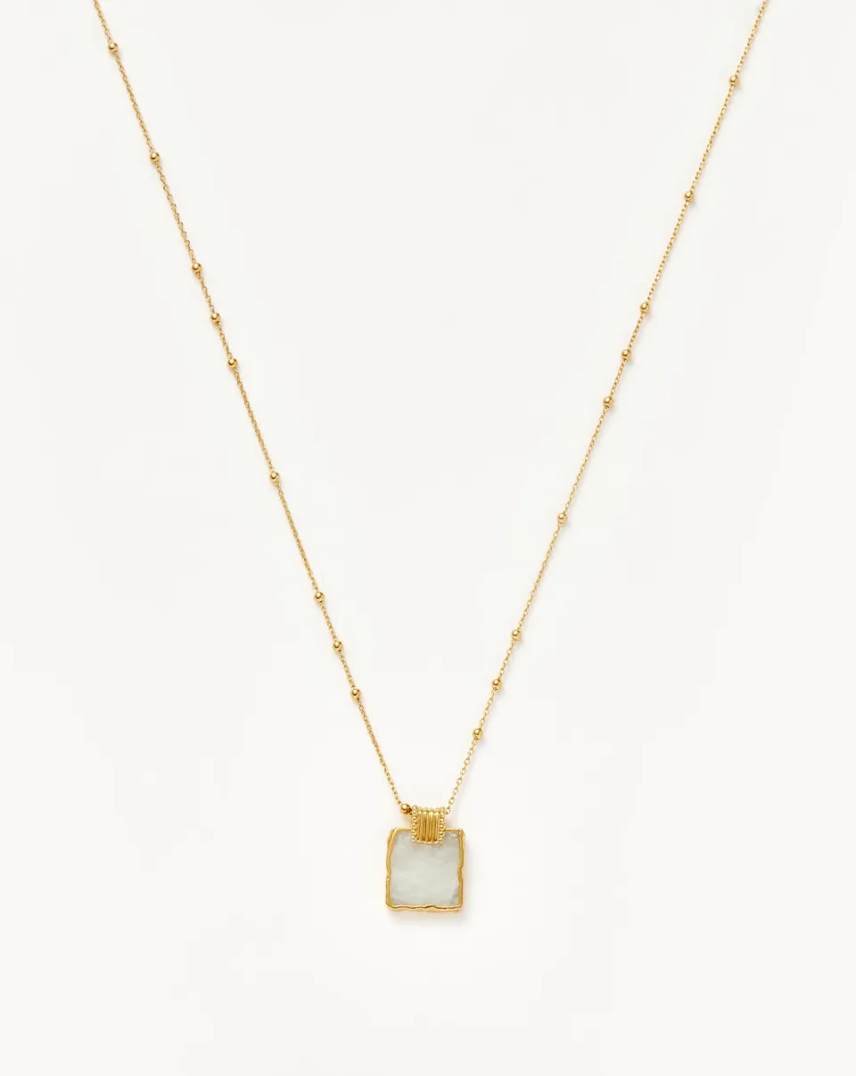 Missoma Lena Charm Necklace kaulakoru kullattu moonstone