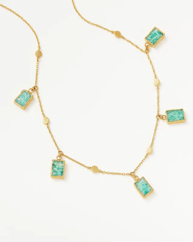 Missoma Lena Charm Choker kaulakoru amazonite kullattu