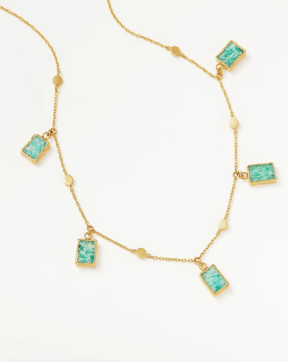 Missoma Lena Charm Choker kaulakoru amazonite kullattu