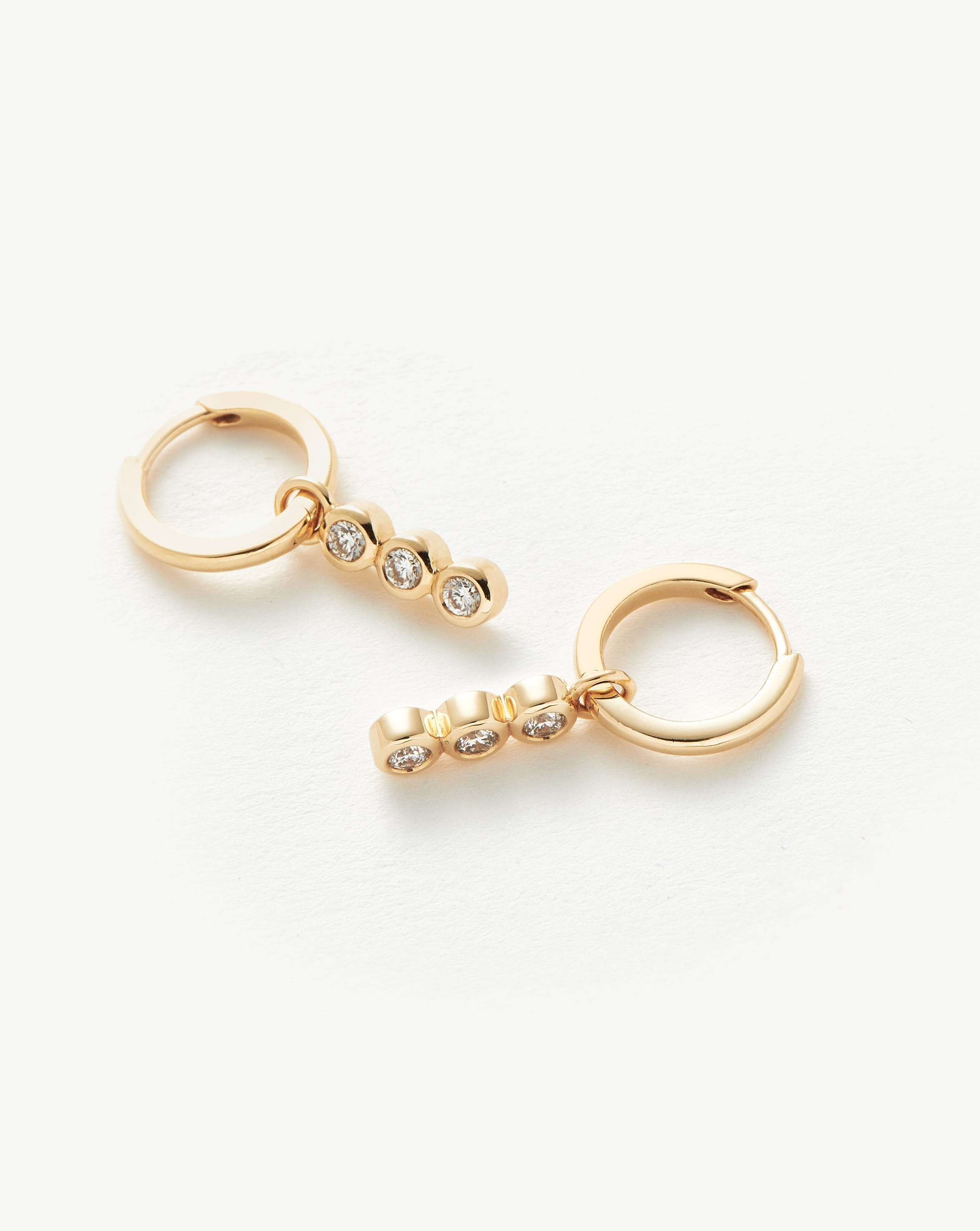 Missoma Diamond Charm Hoop korvakorut 14k timantti