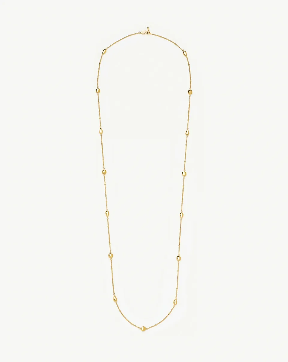Missoma Molten Teardrop Multi Charm Wraparound kaulakoru kulta 90cm