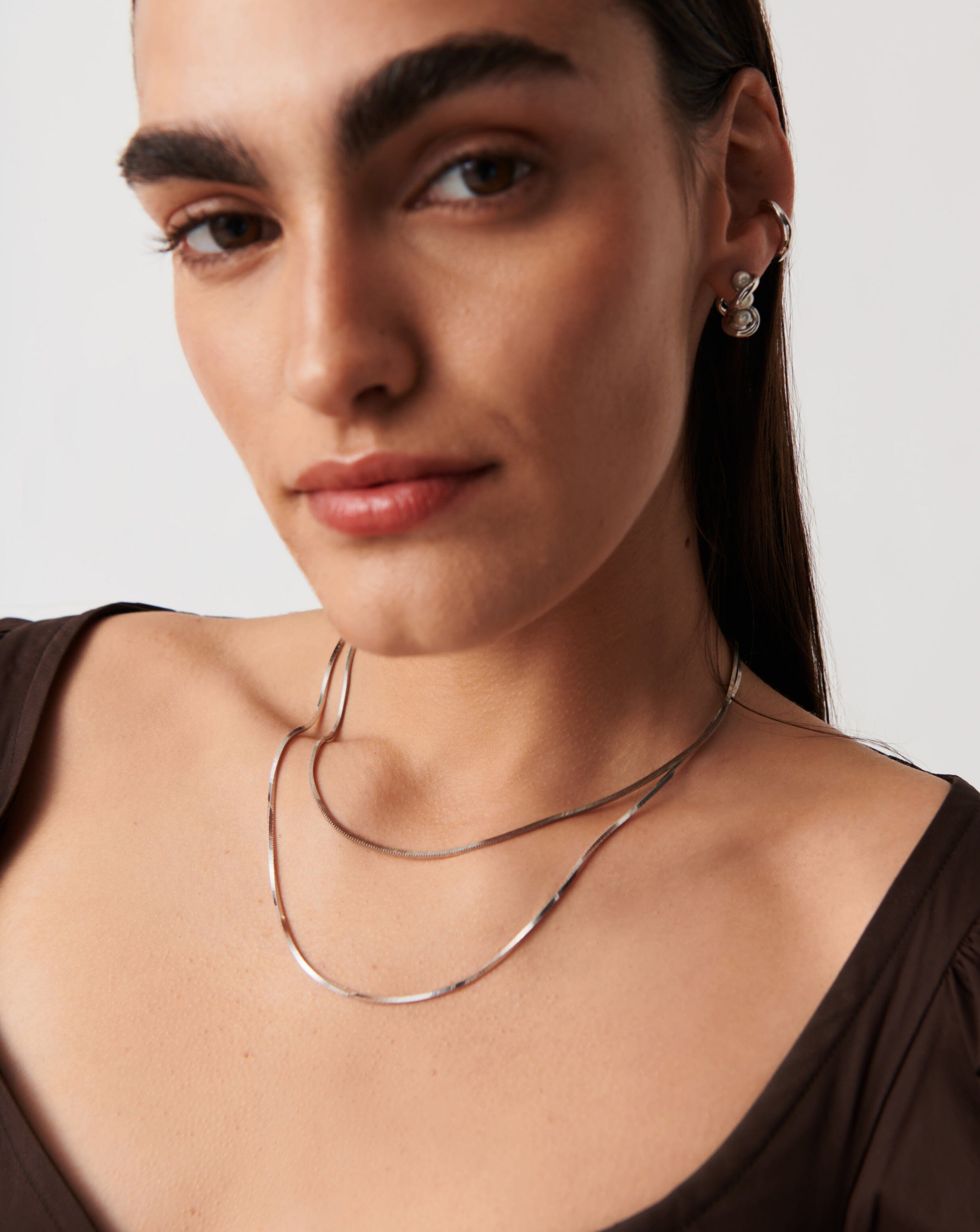 Missoma Lucy Williams Medium Square Snake Chain kaulakoru hopea 50 cm