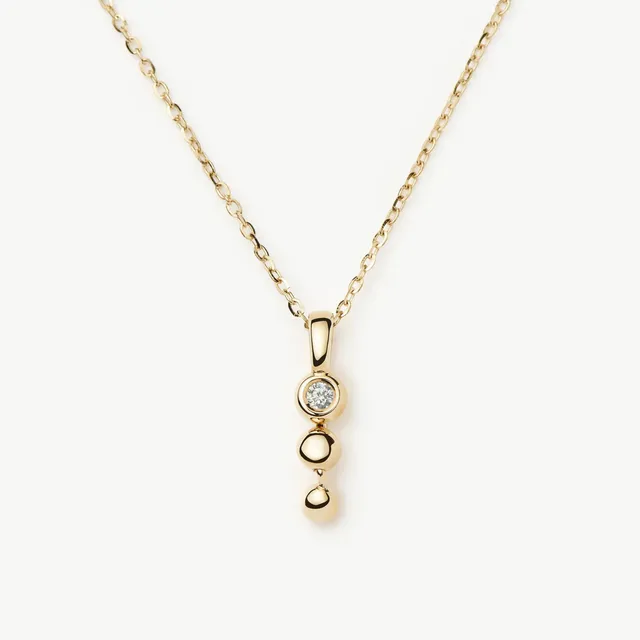 Missoma Solid Gold Diamond Trio kaulakoru keltakulta lab-timantti