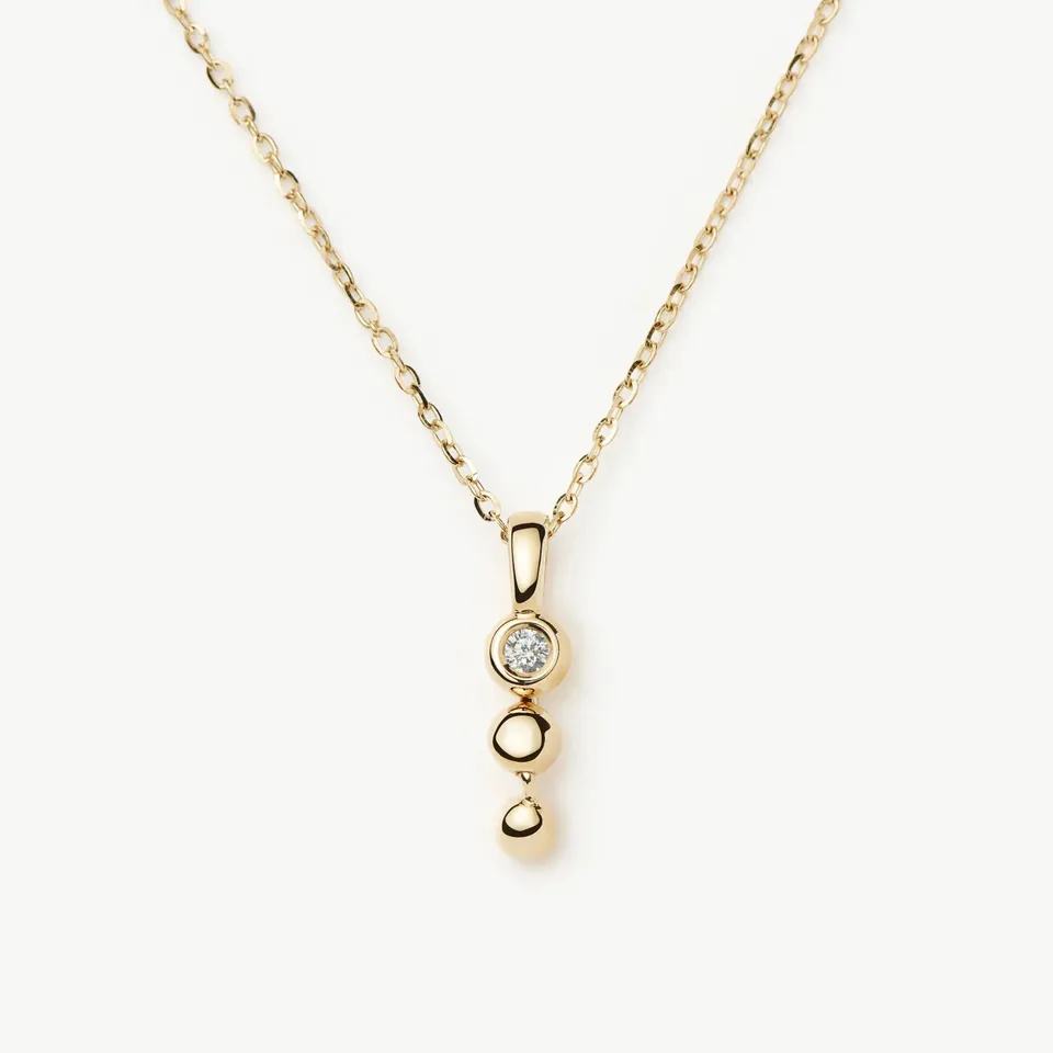 Missoma Solid Gold Diamond Trio kaulakoru keltakulta lab-timantti
