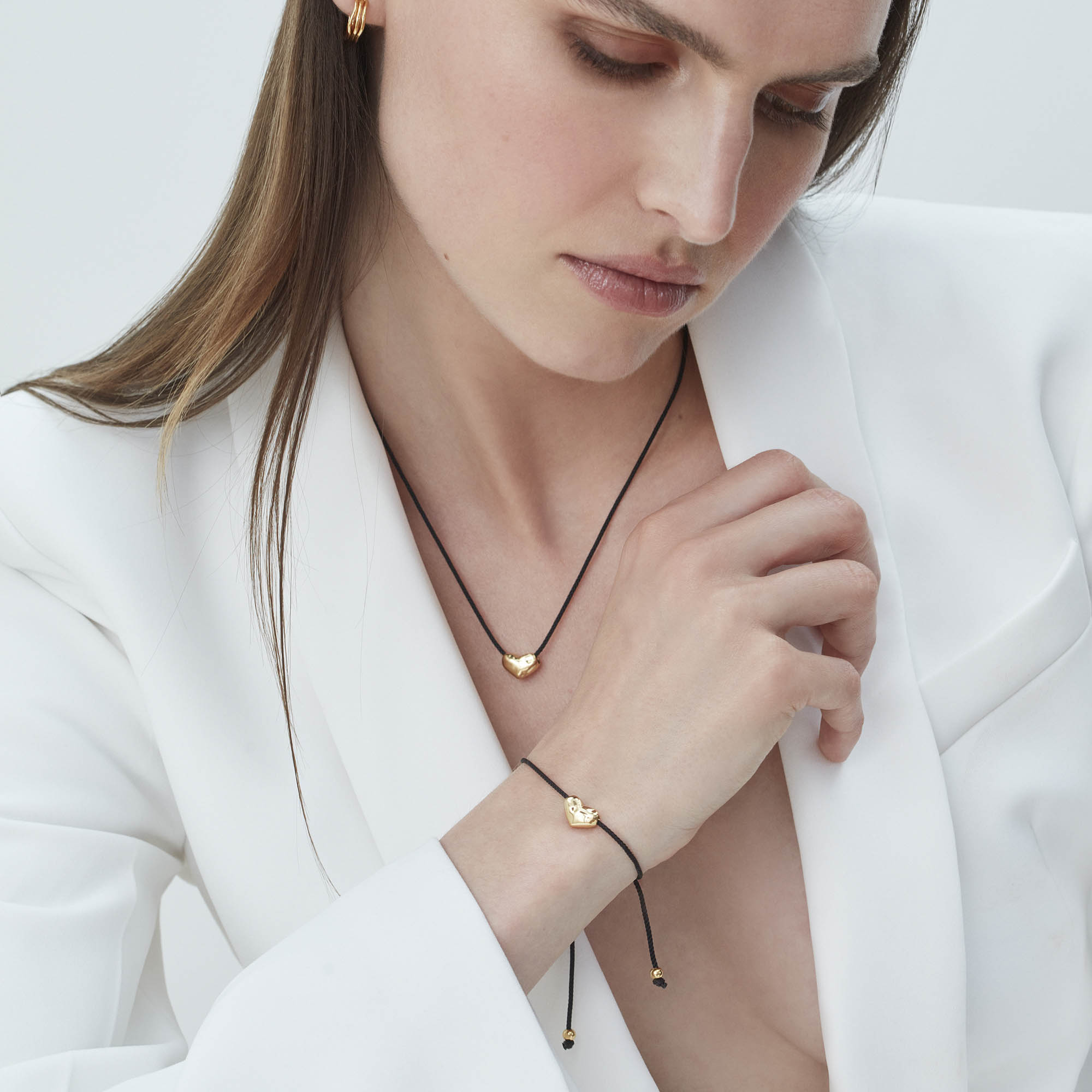 Muru Jewellery Heart Cord kaulakoru hopea narulla