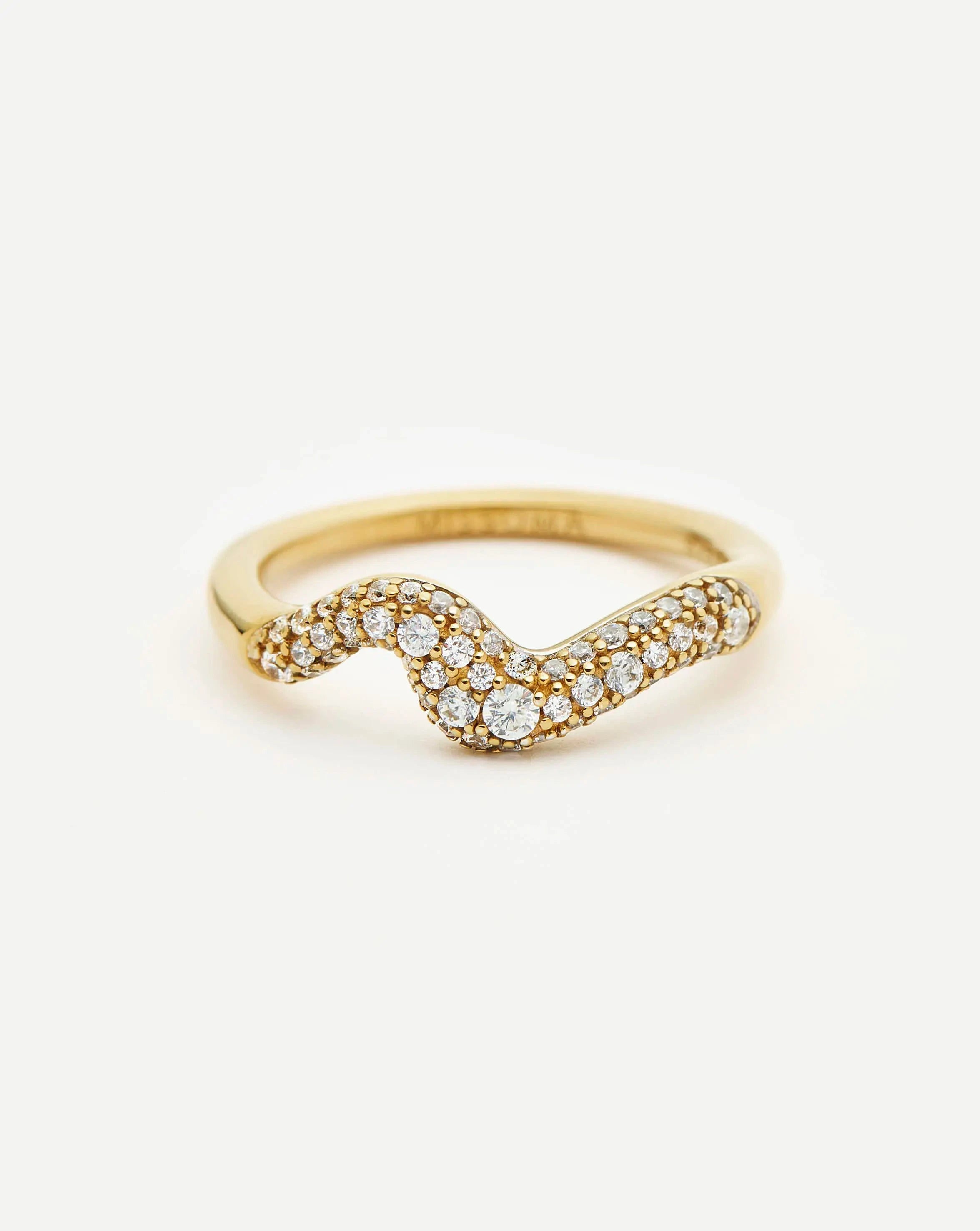 Missoma Molten Snow sormus 18k vermeili zirkonia