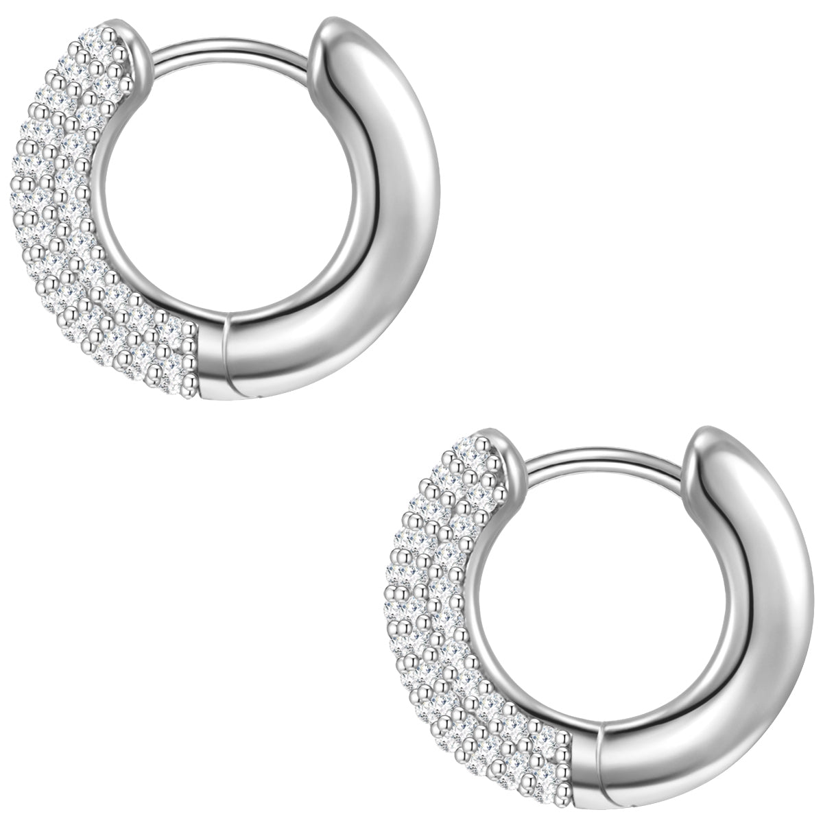 Glanzstücke München Crystal hoop-korvakorut zirkonia hopea