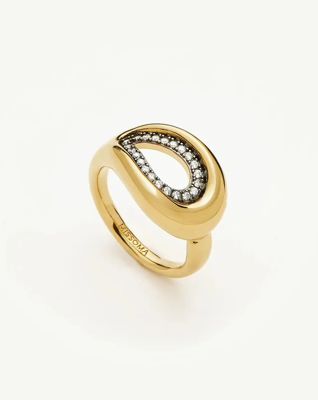 MISSOMA Molten Teardrop Pavé sormus kullattu zirkonia