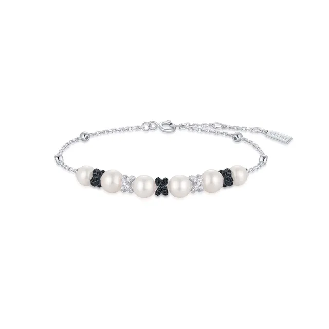 Ania Haie Braided Shell Pearl rannekoru two-tone