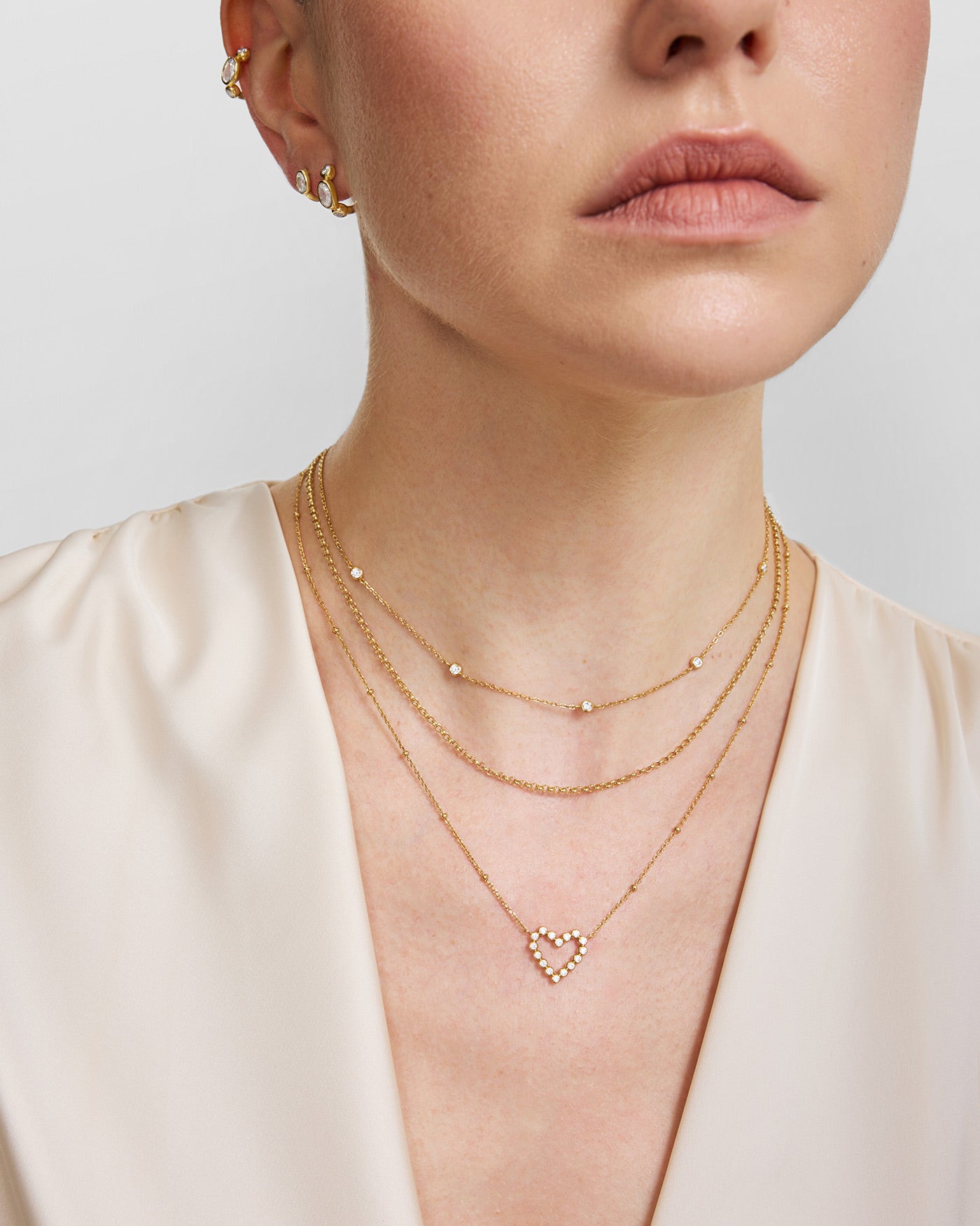 Ania Haie Wanderer Gold Bezel Round Open Heart kaulakoru kulta