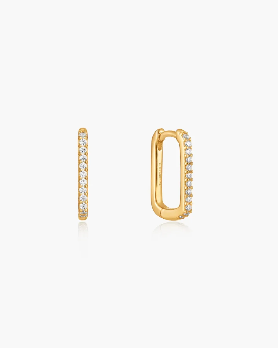 Ania Haie Glam Rock Oval hoop-korvakorut kulta zirkonia