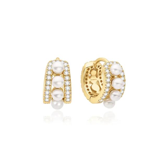 Ania Haie Luna Gaze Shell Pearl Huggie korvakorut kulta