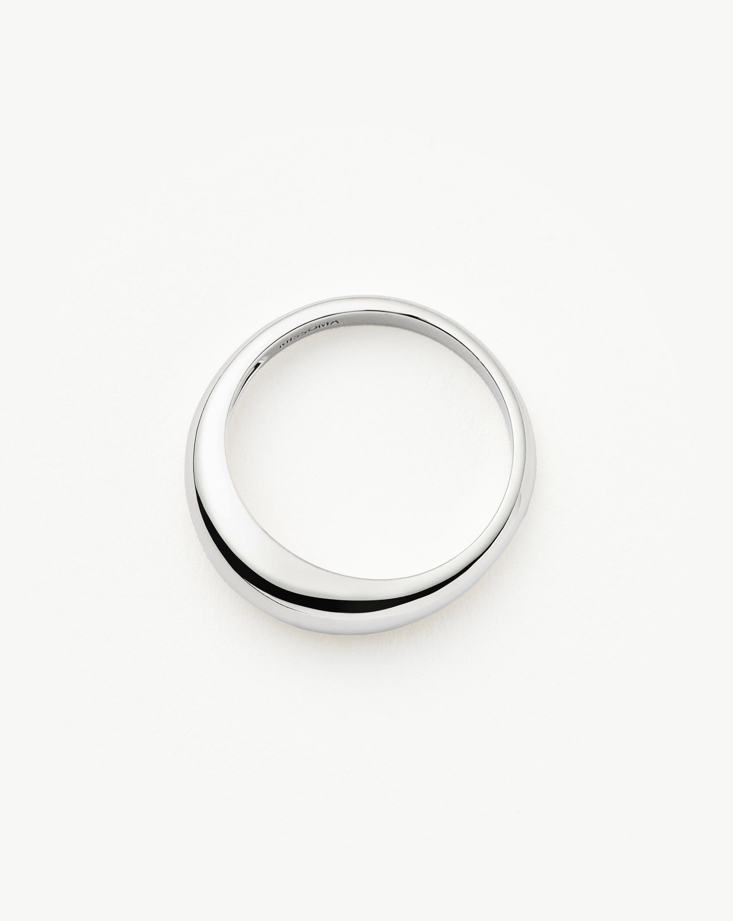 Missoma Classic Dome sormus valkokulta 9ct