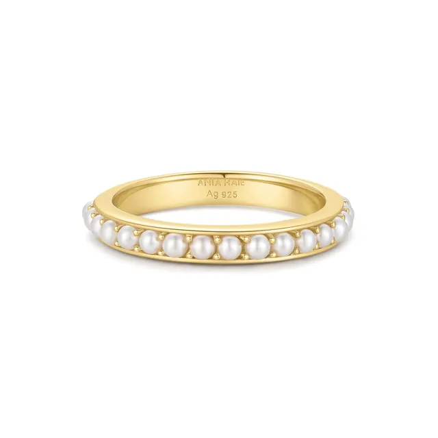 Ania Haie Reimaginer Shell Pearl Beaded sormus kulta helmi