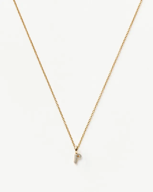 Missoma Diamond Initial Mini kaulakoru P timantti