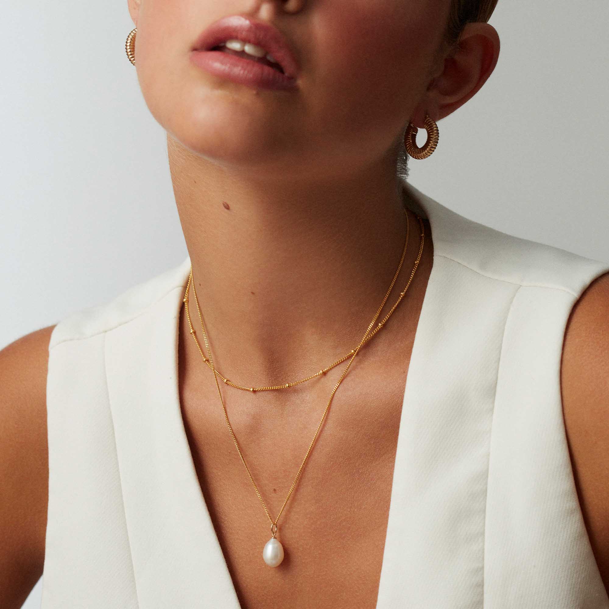 Muru Freshwater Pearl kaulakoru kulta 16" makeavesihelmi