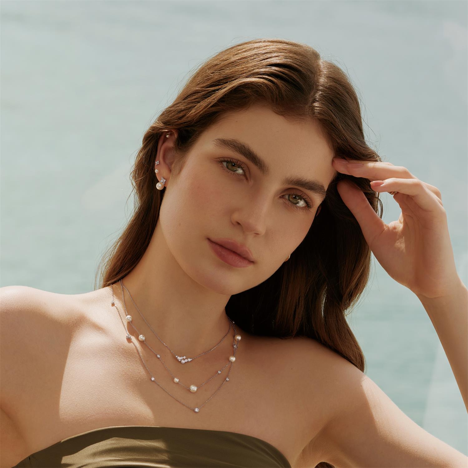 Ania Haie Luna Gaze Shell Pearl kaulakoru hopea helmet