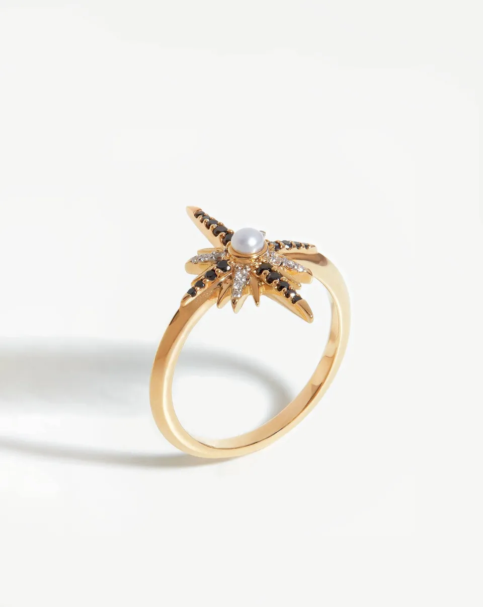 Missoma Harris Reed Starlight sormus 14ct keltakulta helmi timantti