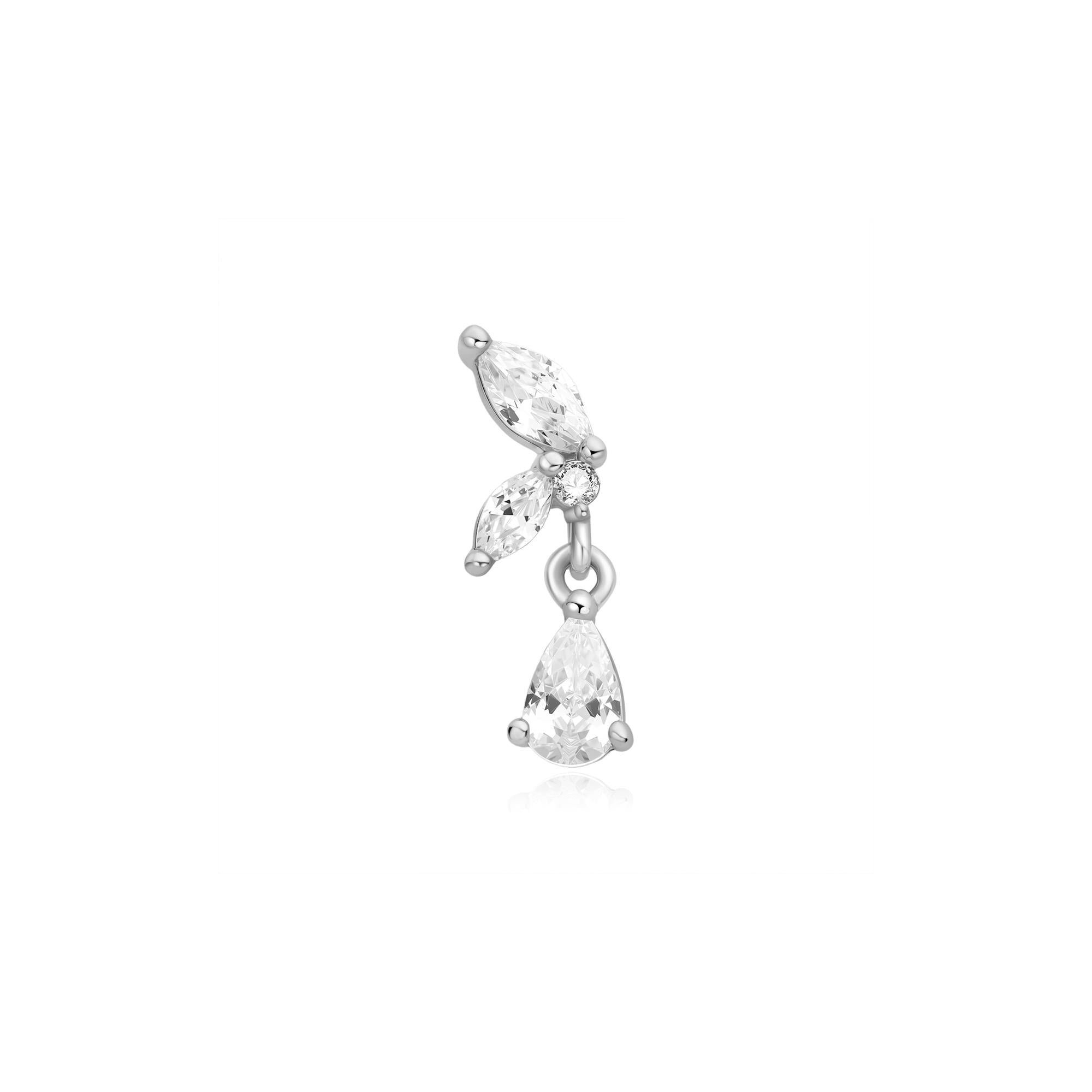 Ania Haie Marquise Dangle Barbell korvakoru hopea