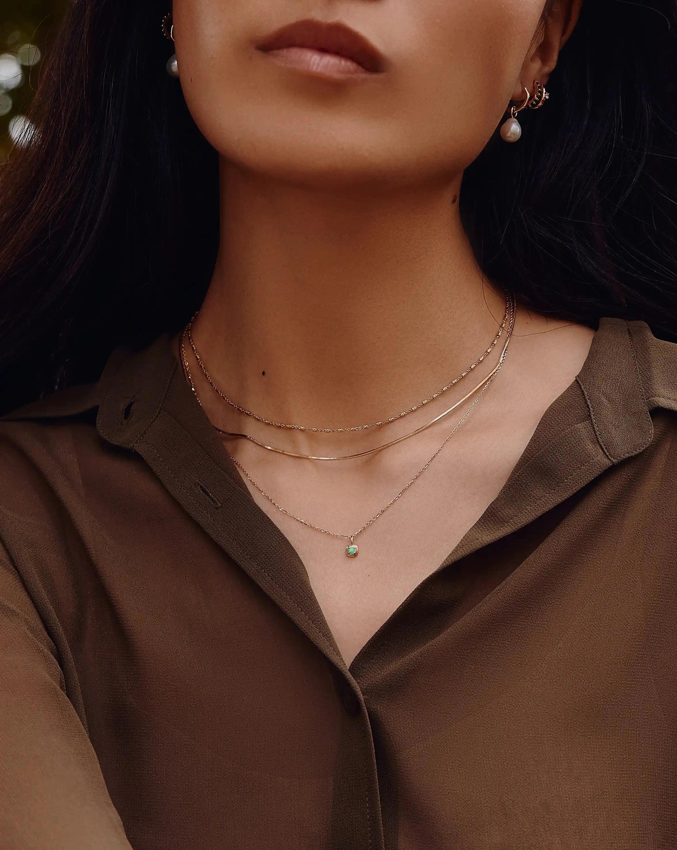 Missoma May Birthstone kaulakoru kulta smaragdi