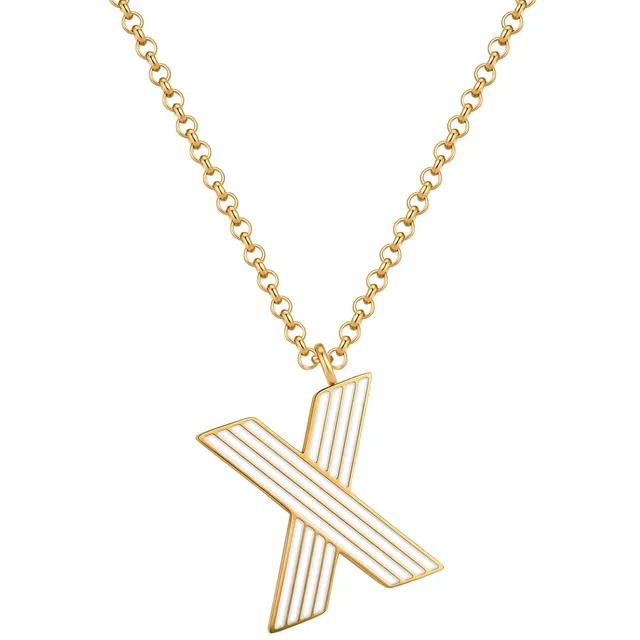 Glanzstücke München White Letters X kultainen kirjainkaulakoru