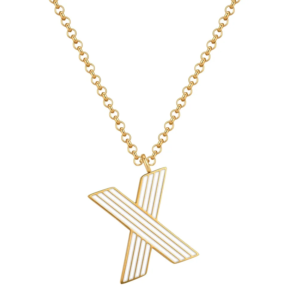 Glanzstücke München White Letters X kultainen kirjainkaulakoru