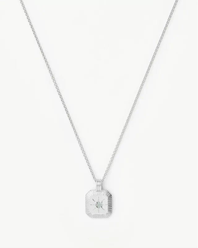 Missoma March Birthstone riipuskaulakoru hopea akvamariini